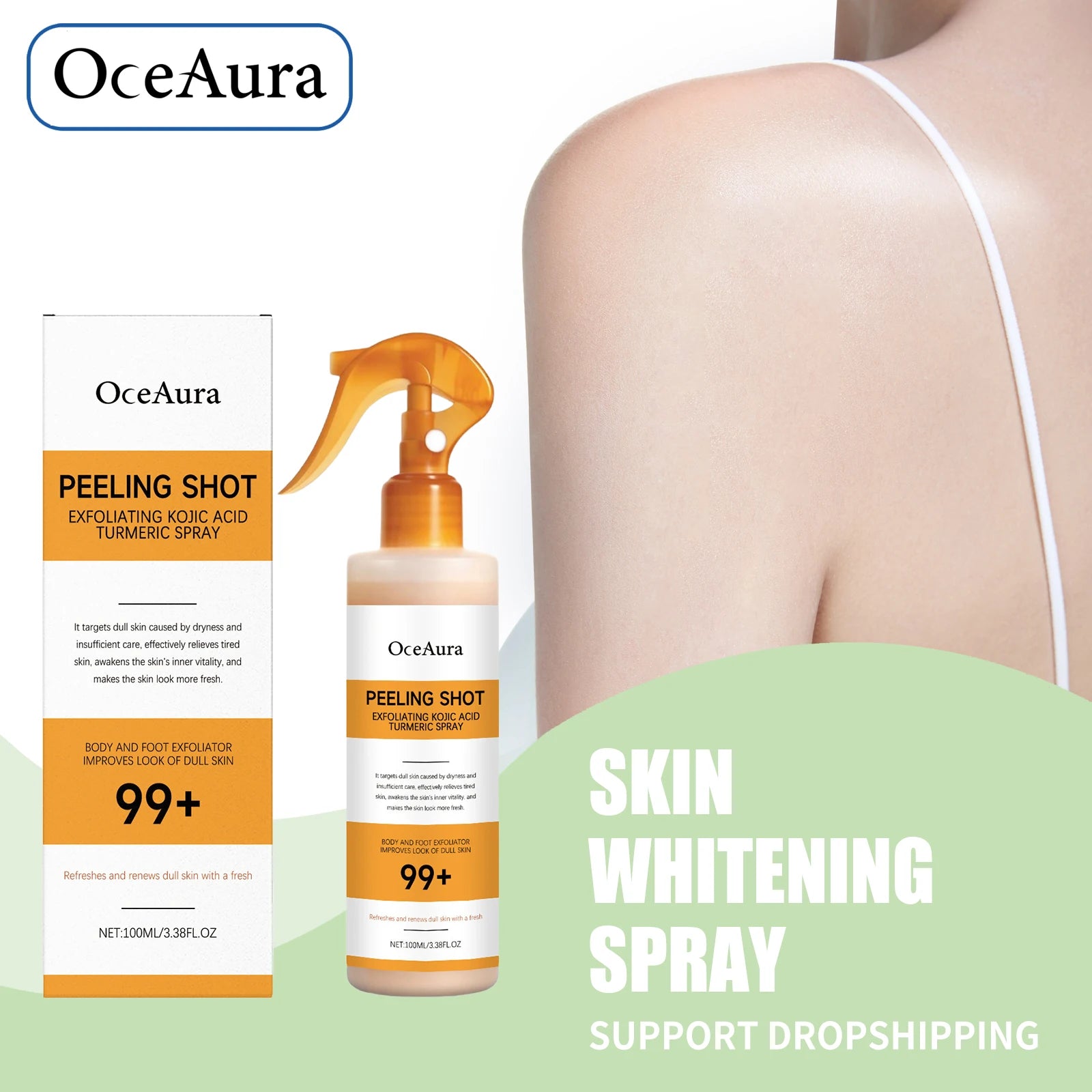 Exfoliating Body and Foot Peeling Spray for Smoother Brighter Skin - 2