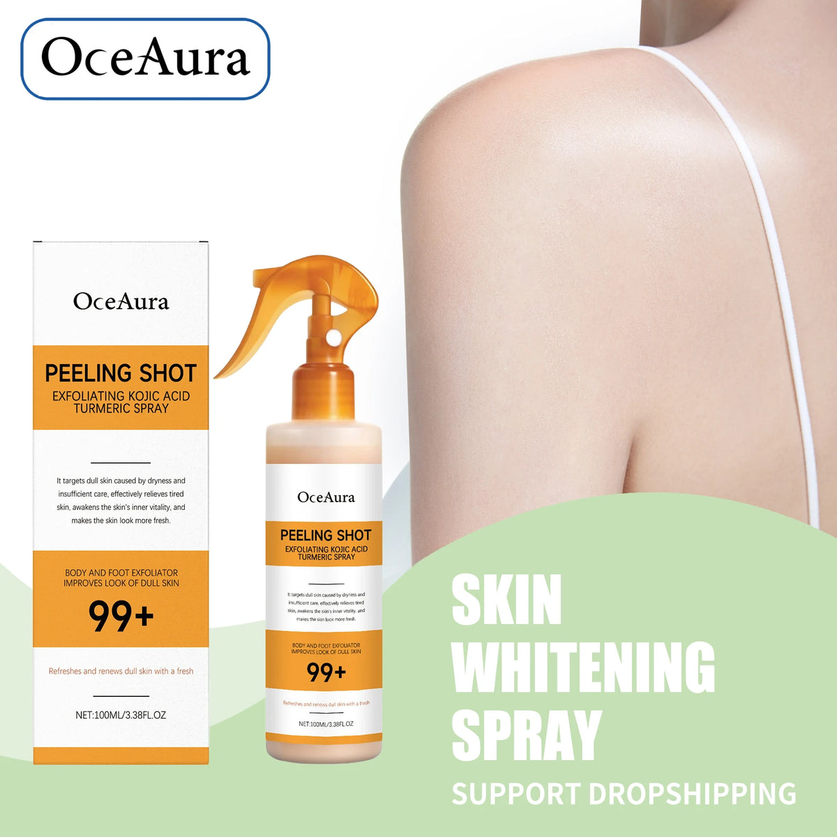 Exfoliating Body and Foot Peeling Spray for Smoother Brighter Skin