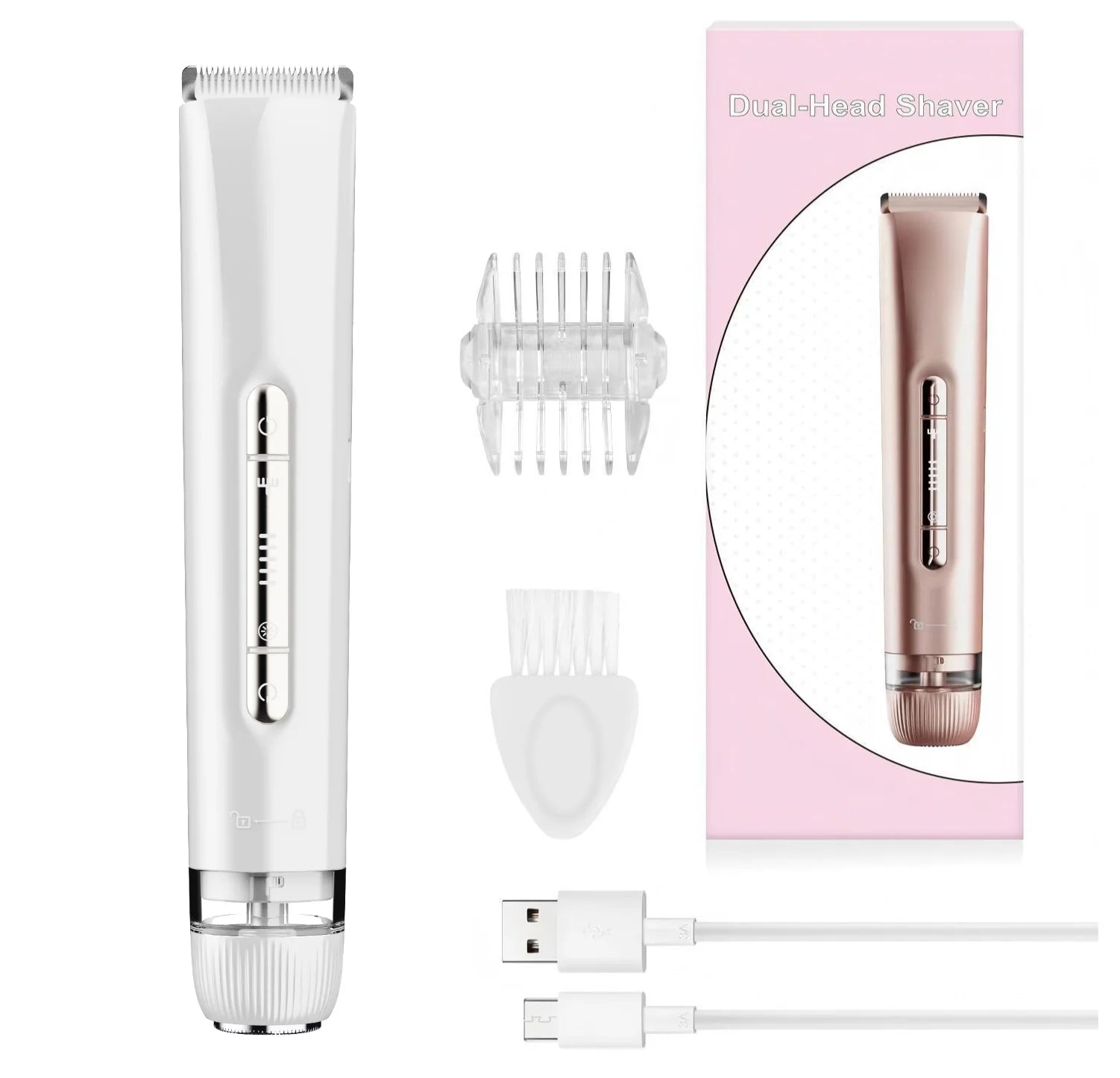 Waterproof Dual Head Electric Hair Remover for Bikini and Body Grooming - 15