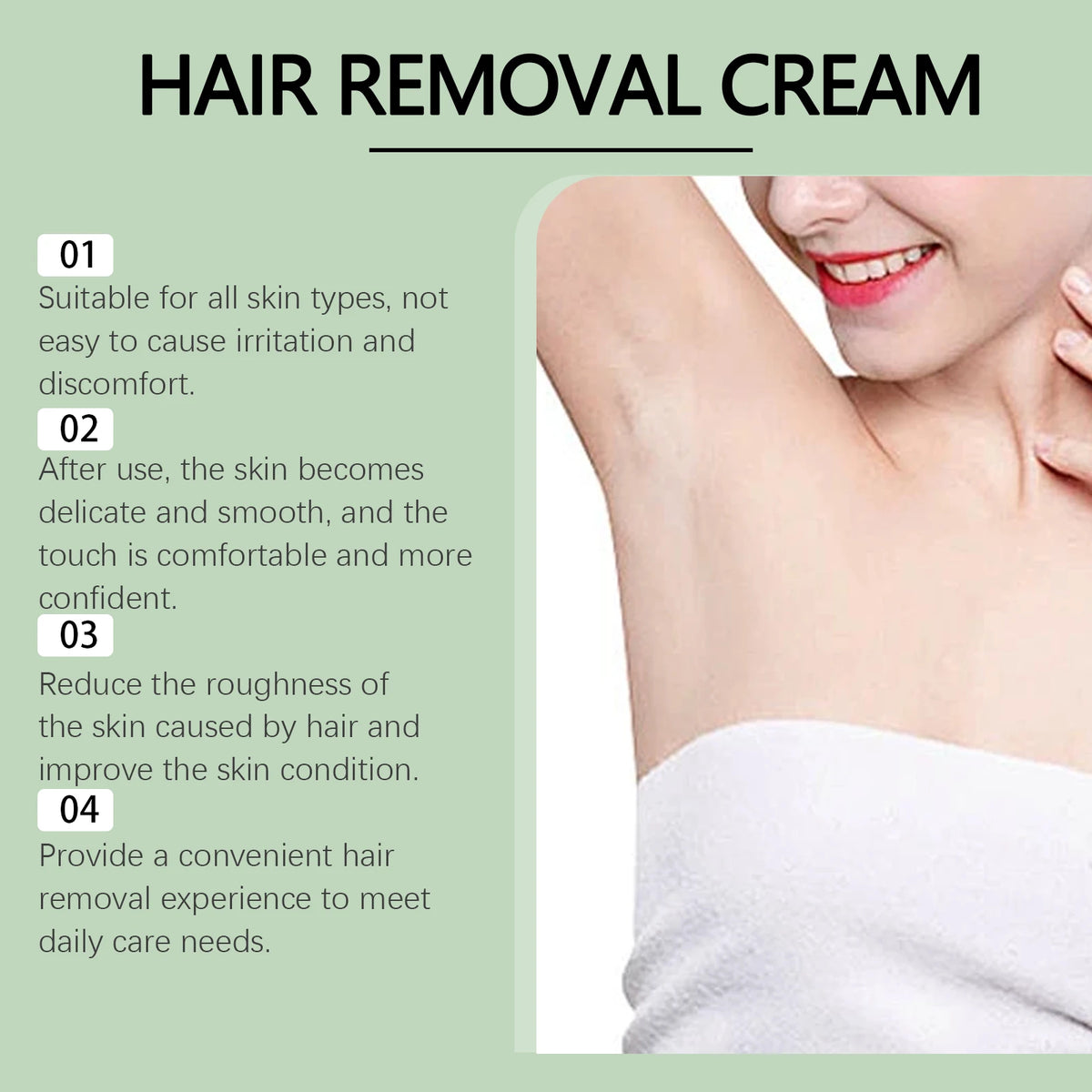 Aloe Vera Painless Hair Removal Cream for Smooth Whole Body Skin