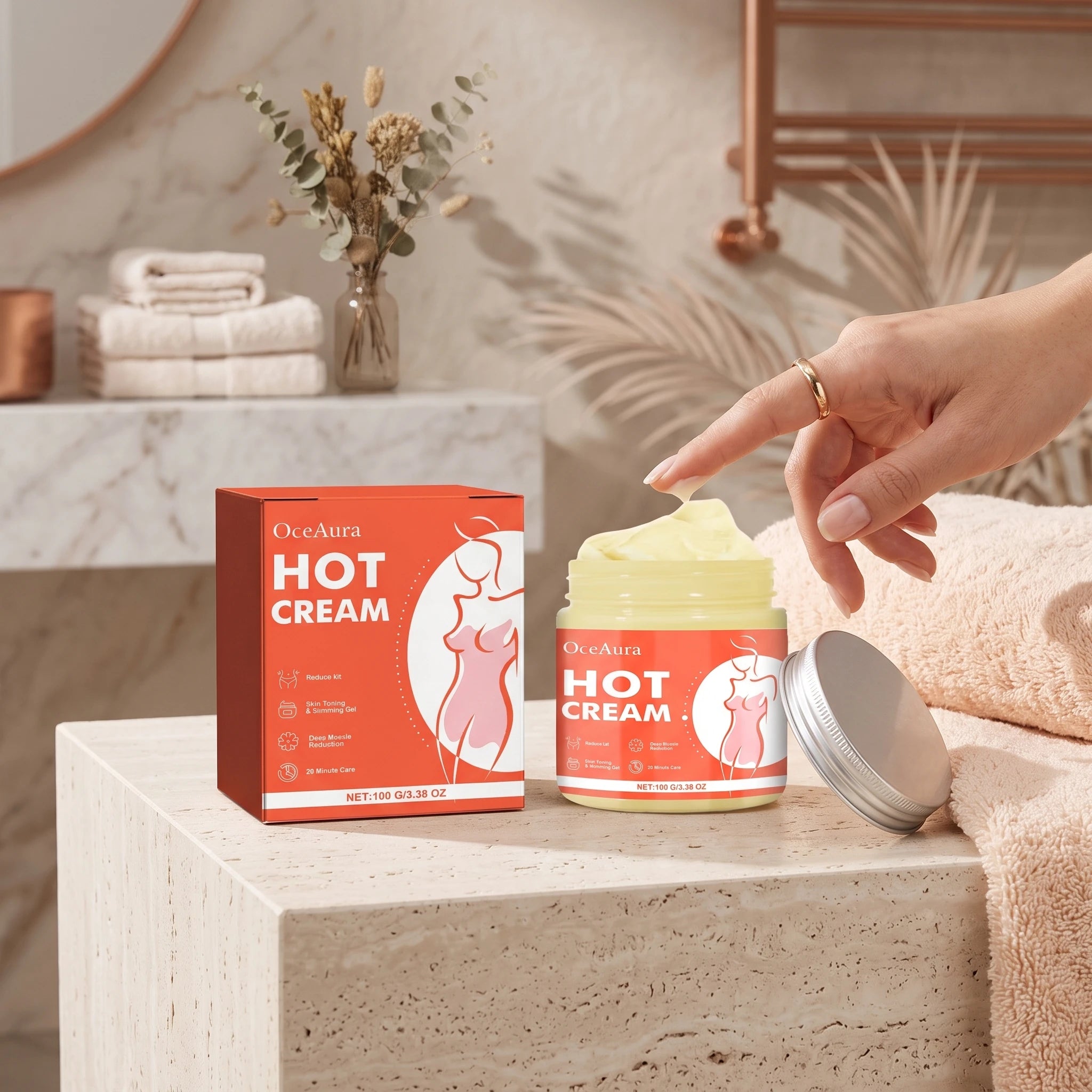 Anti-Cellulite Hot Massage Cream for Body Slimming and Skin Tightening - 4