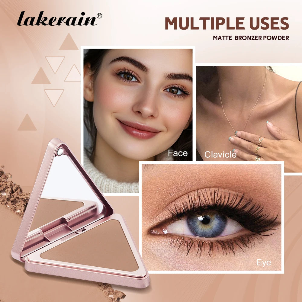 Long-Lasting Matte Bronzer Powder for Face Contouring and Shading