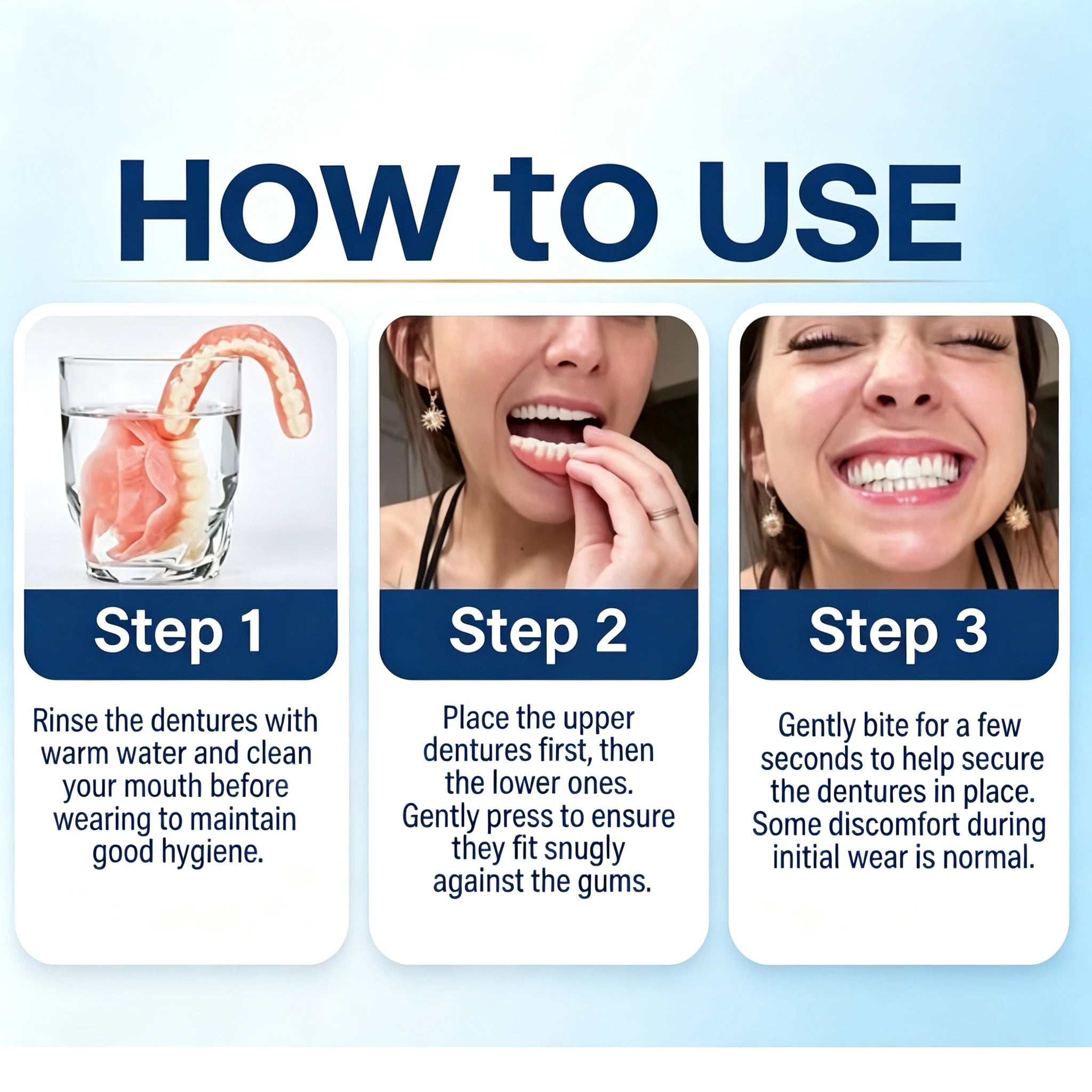 Comfortable Silicone Simulation Denture Set for a Natural Smile - 4