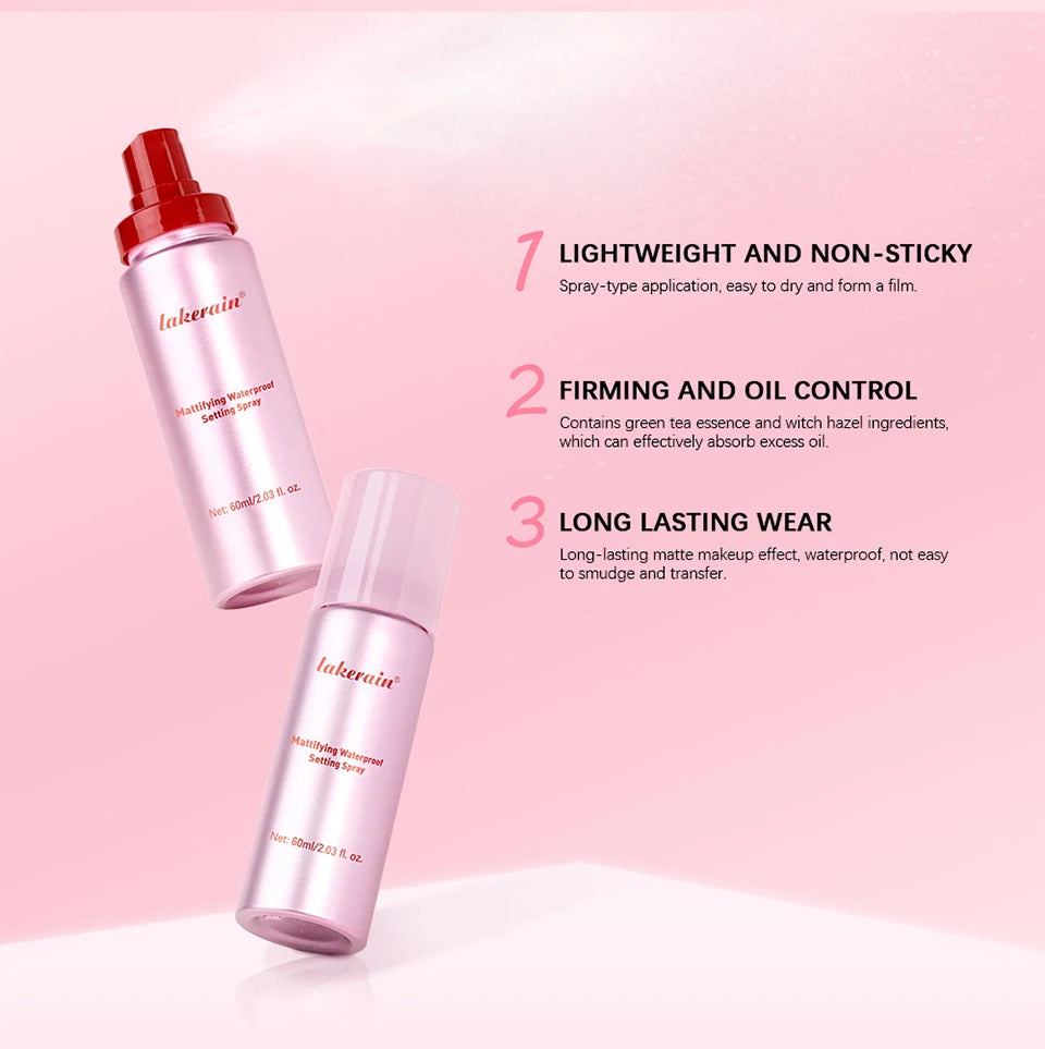 Long-Lasting Mattifying Waterproof Makeup Setting Spray for All Skin Types - 7