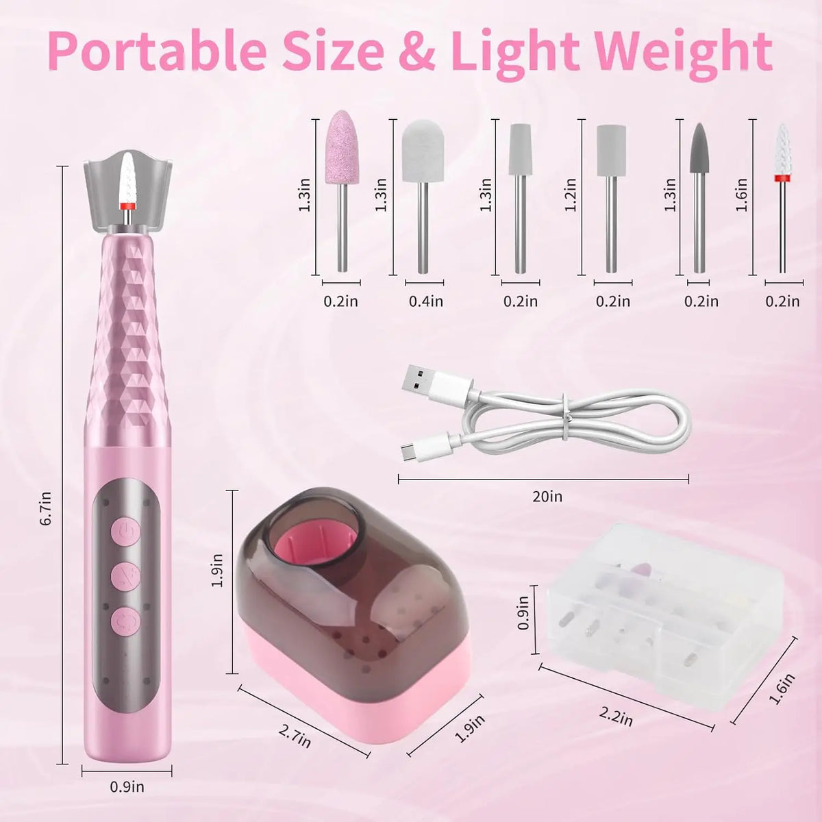 Cordless Electric Nail Drill Kit for Salon-Quality Manicures at Home