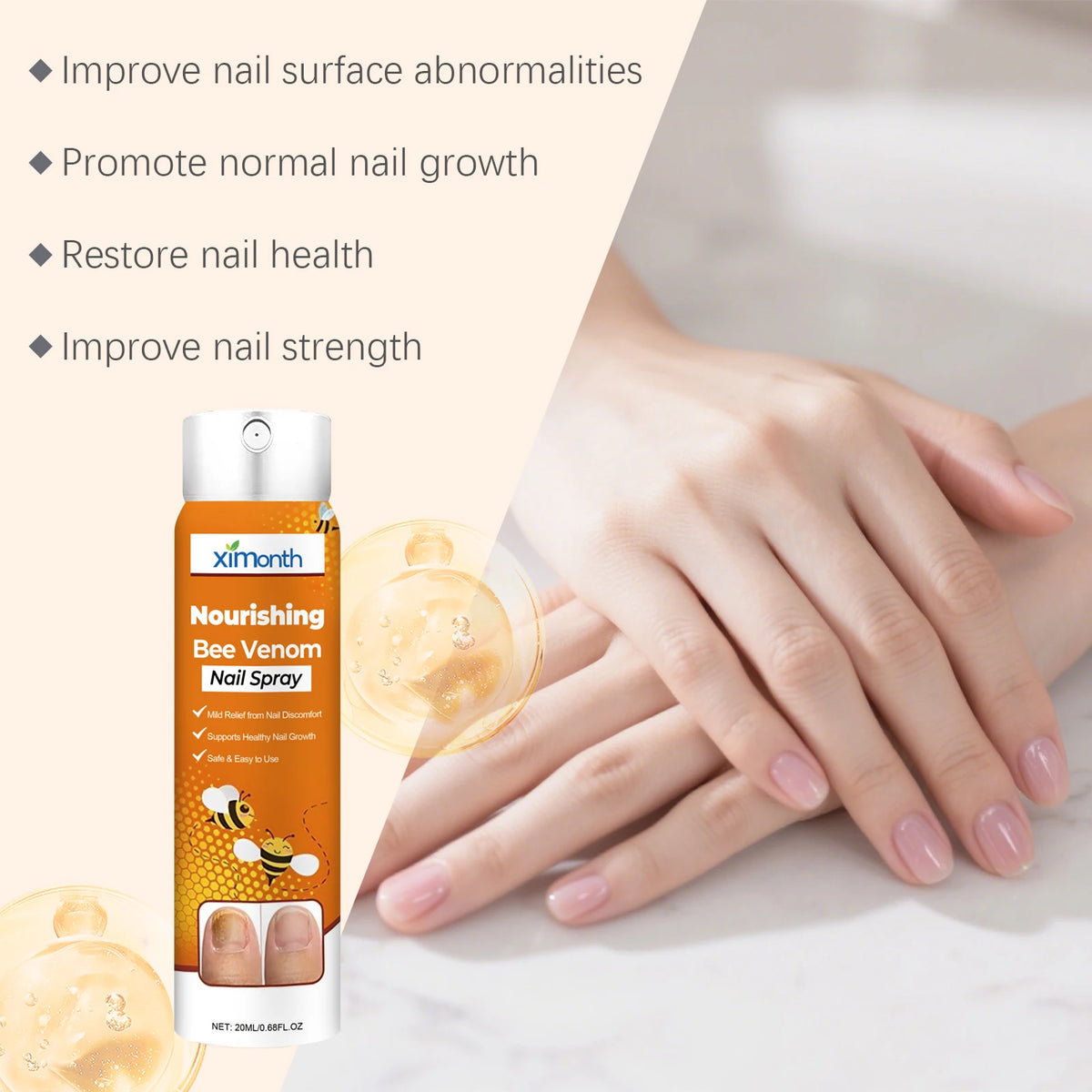 Bee Venom Nourishing Nail Spray for Repairing Brittle and Damaged Nails