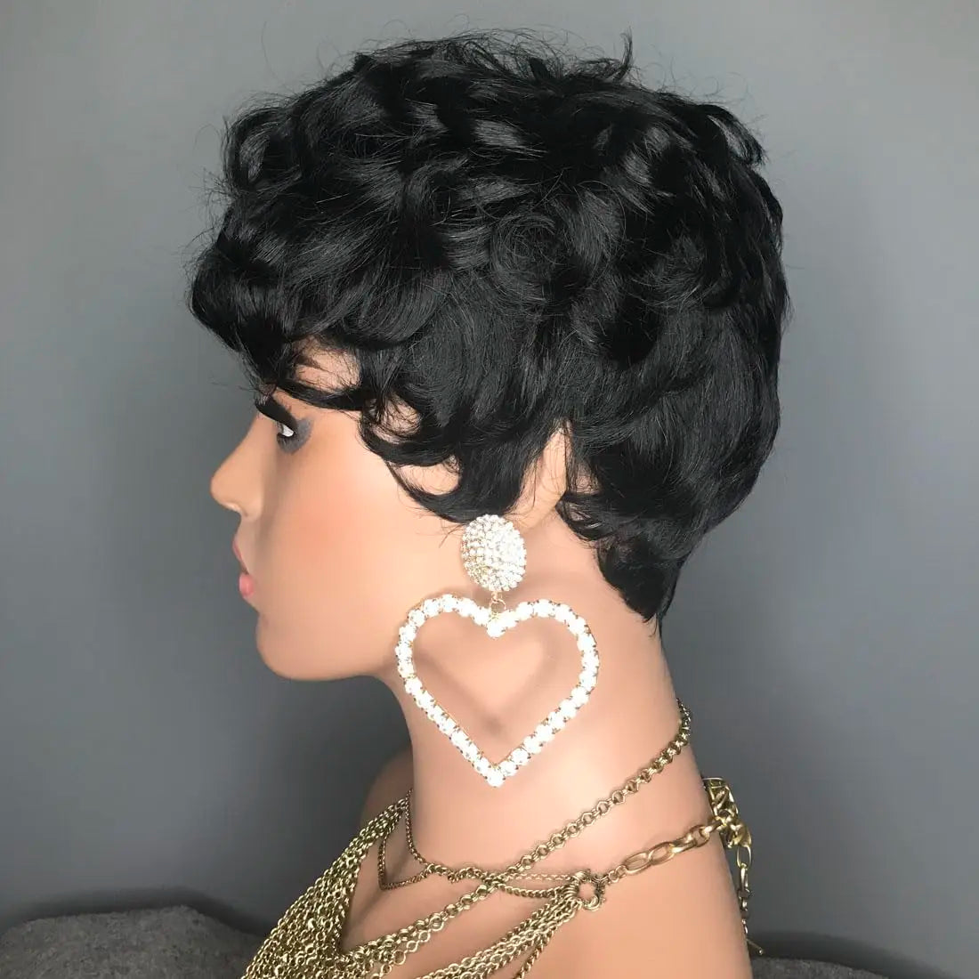 Short Curly Pixie Cut Wig for Daily Wear - 3