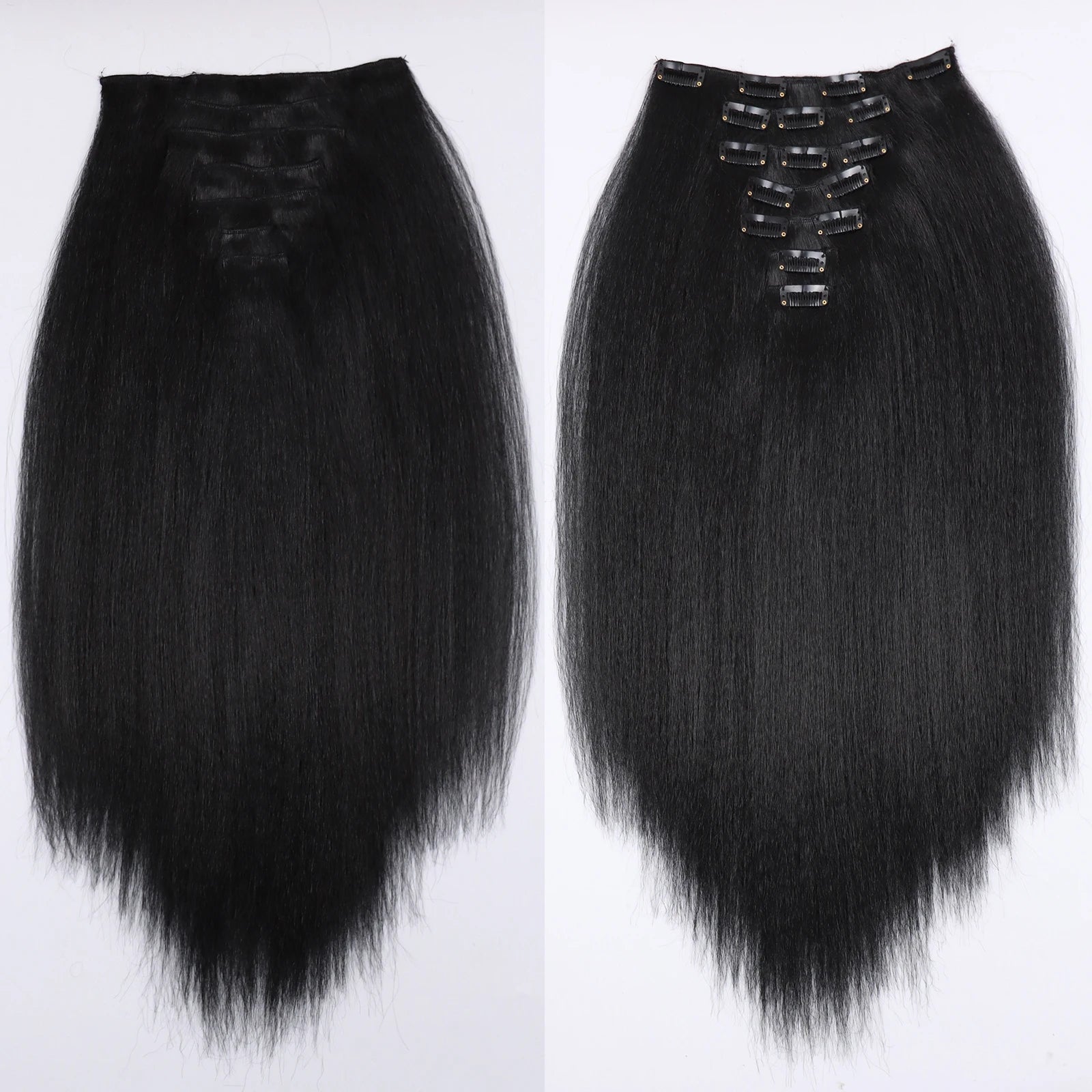 Kinky Straight Clip-In Hair Extensions for Full Volume - 7