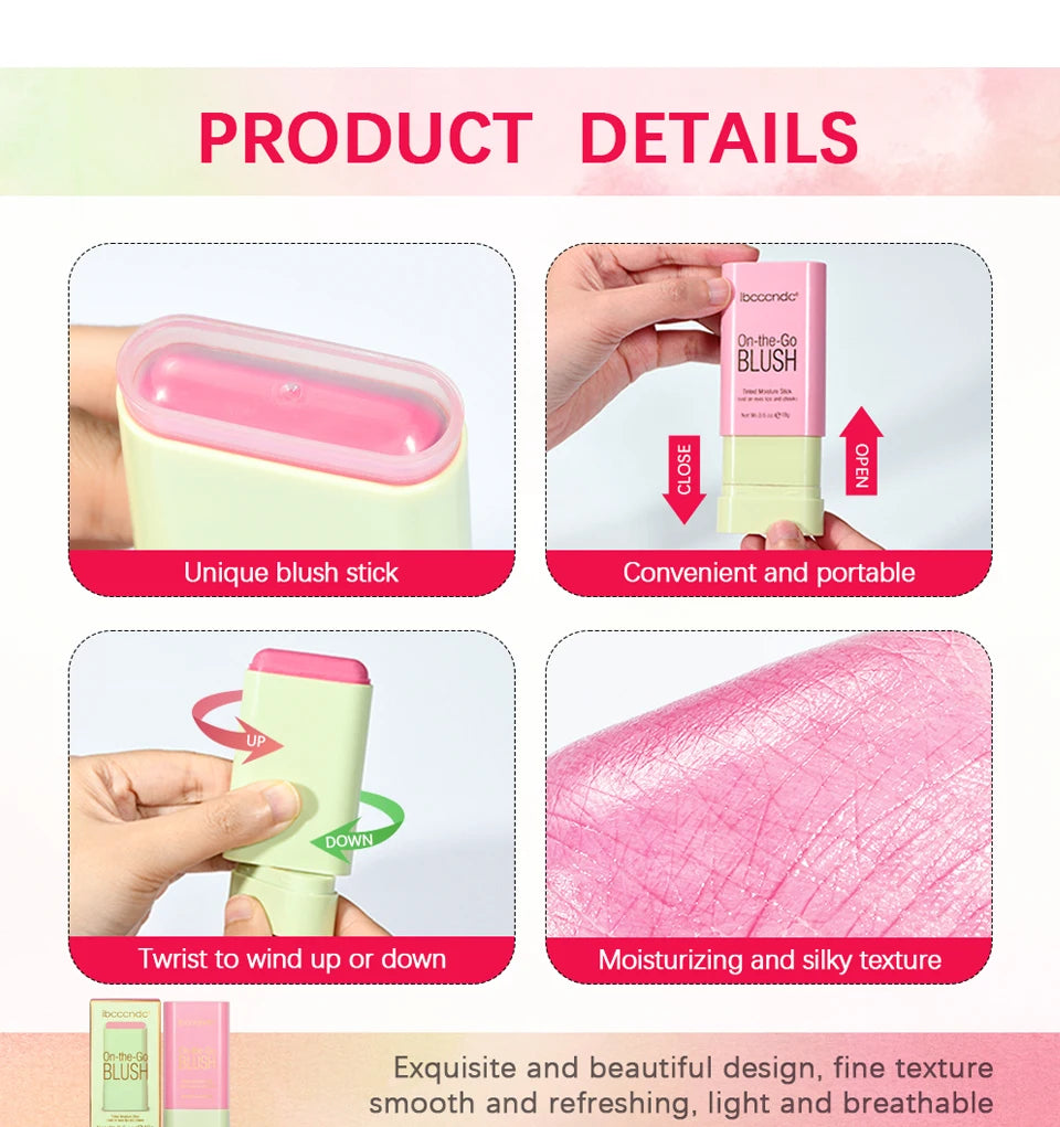 Tinted Moisturizing Blush Stick for Natural Cheeks, Eyes and Lips - 13