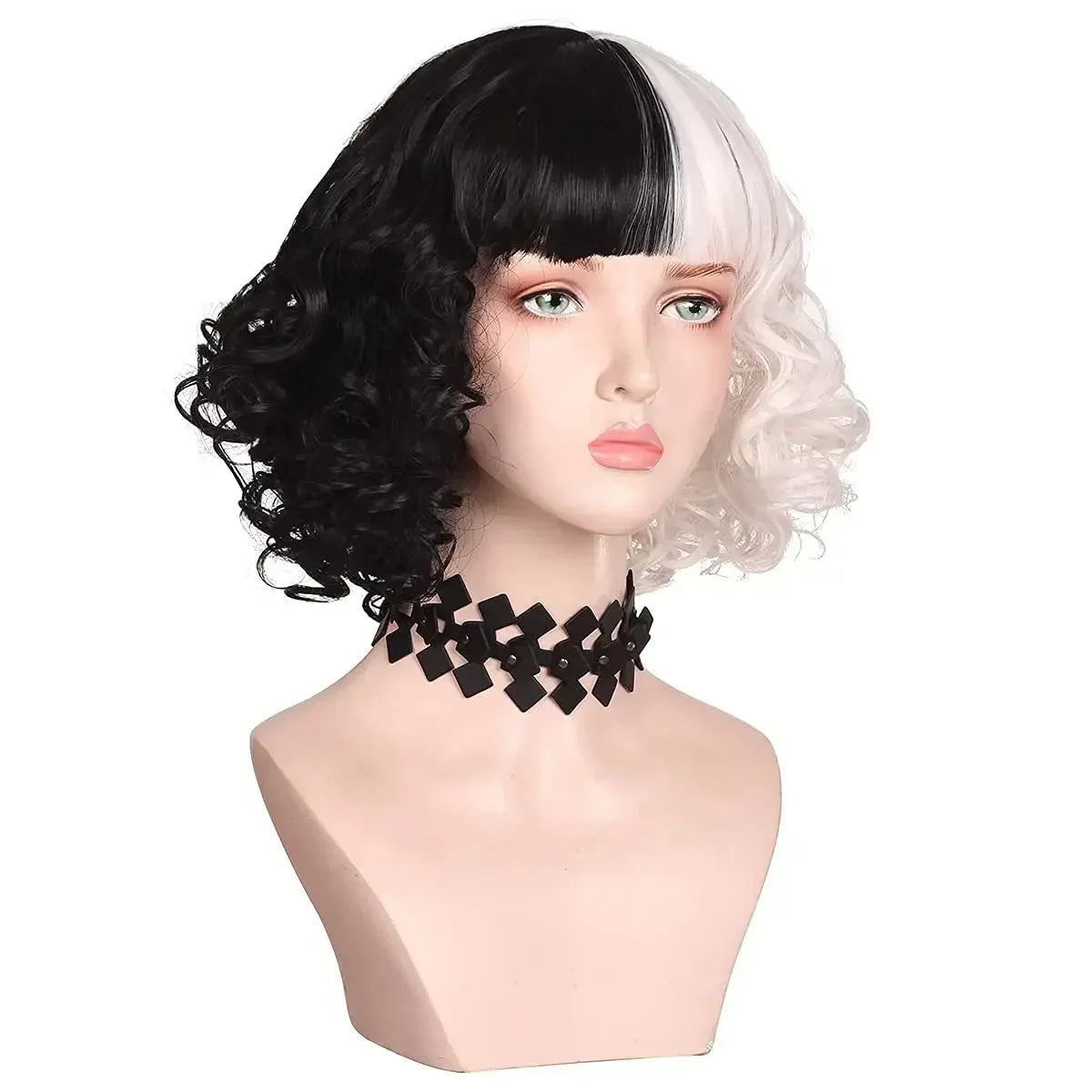Long Wavy Split Color Synthetic Wig for Costume Parties and Daily Wear