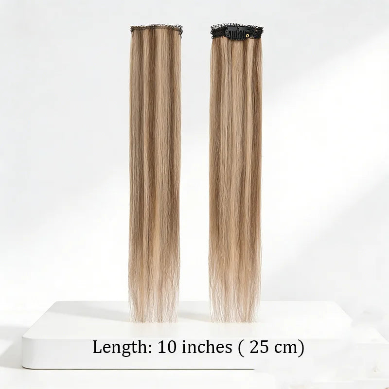 10-Inch Straight Clip-In Hair Extensions for Daily Wear