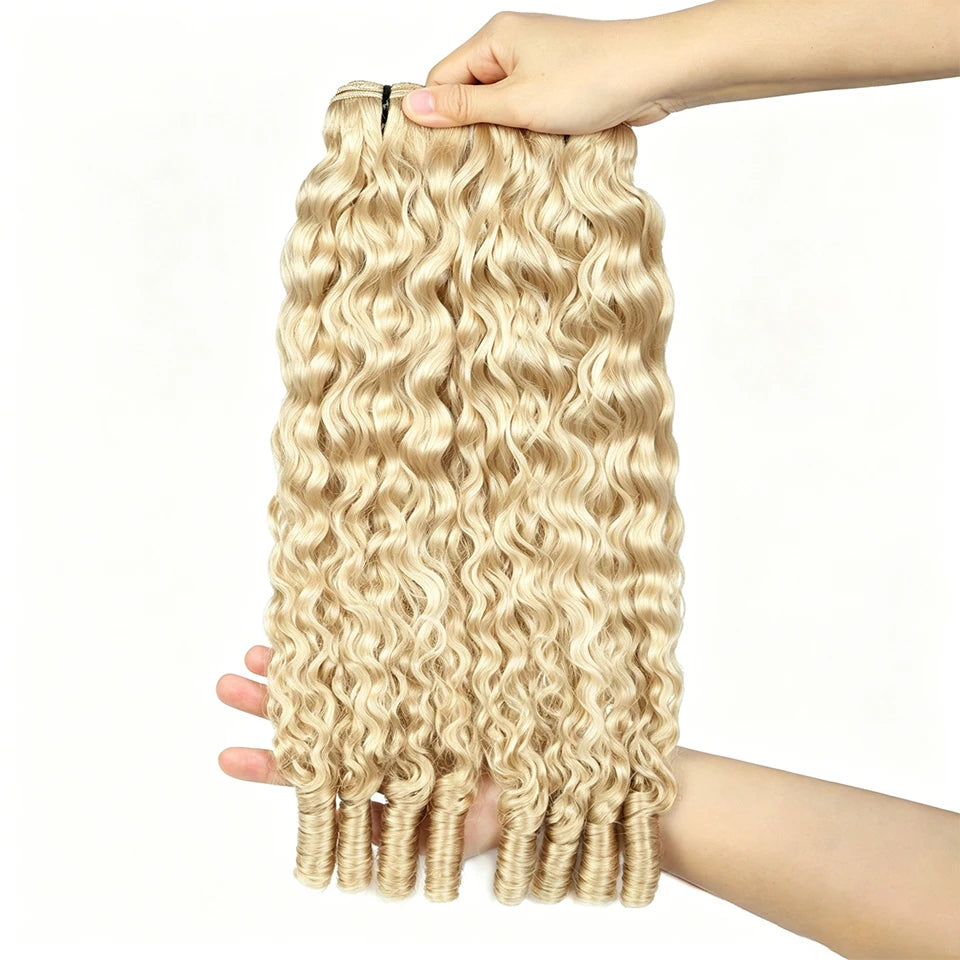 Blonde Burmese Curly Human Hair Bundles
