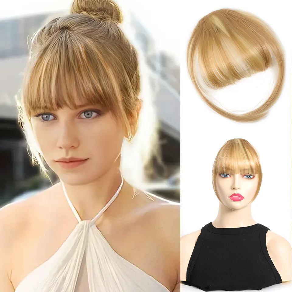 Clip-In Synthetic Hair Bangs Fringe Extension for Instant Volume and Style