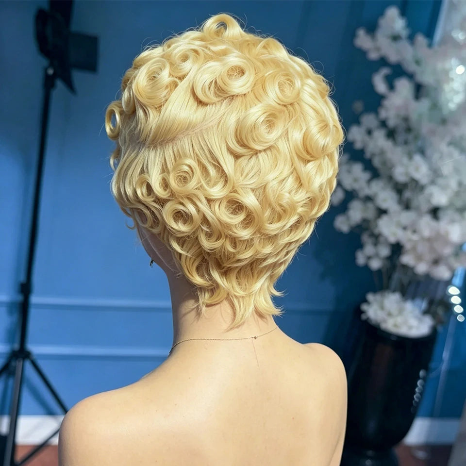 Short Pixie Cut Human Hair Lace Front Wig