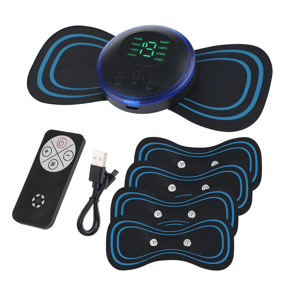 Portable Electric Body Massage Patch with Remote for Pain Relief - 8