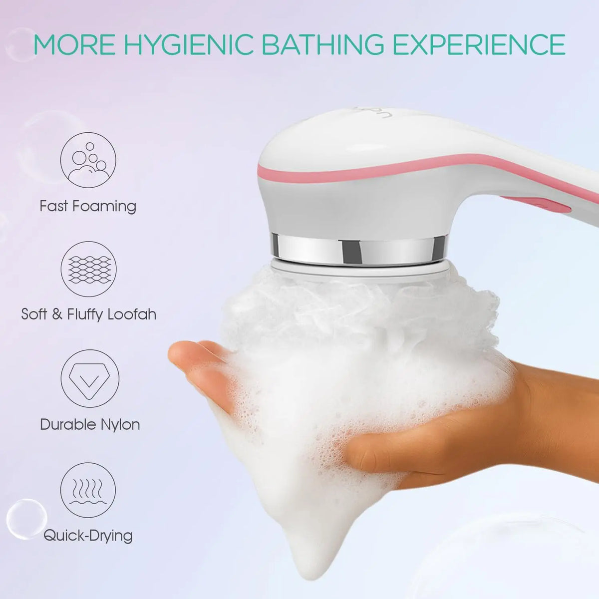 3-in-1 Electric Long Handle Body Brush for Deep Exfoliating and Cleaning