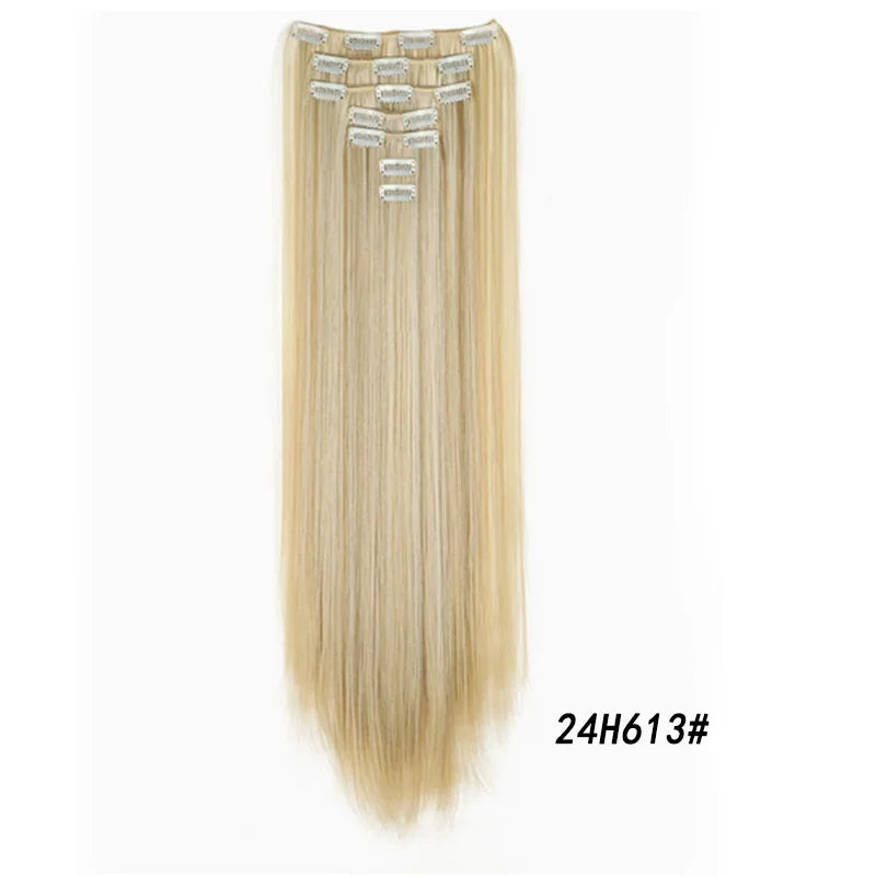 Straight Clip-In Hair Extensions for Instant Length and Volume - 16