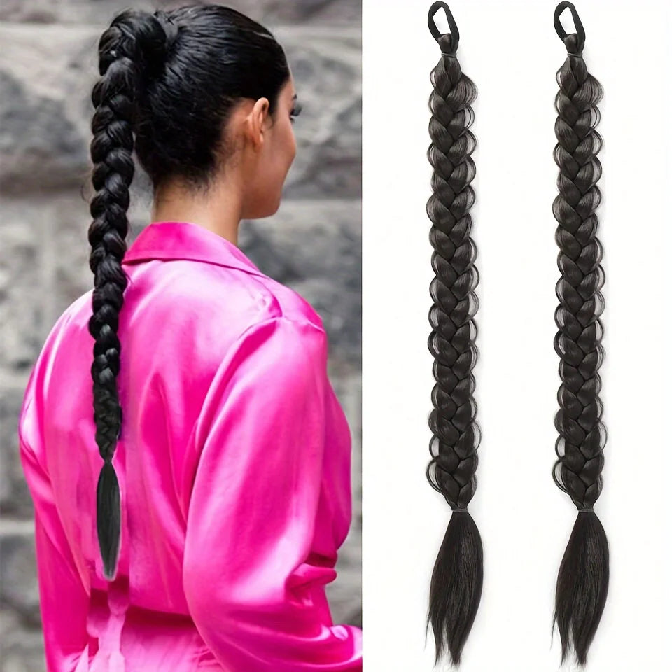 2-Piece Long Braided Ponytail Extensions for Daily Hair Styling - 10