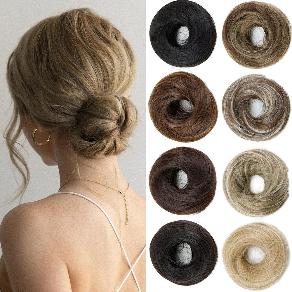 Messy Bun Hair Extension Scrunchie - 7