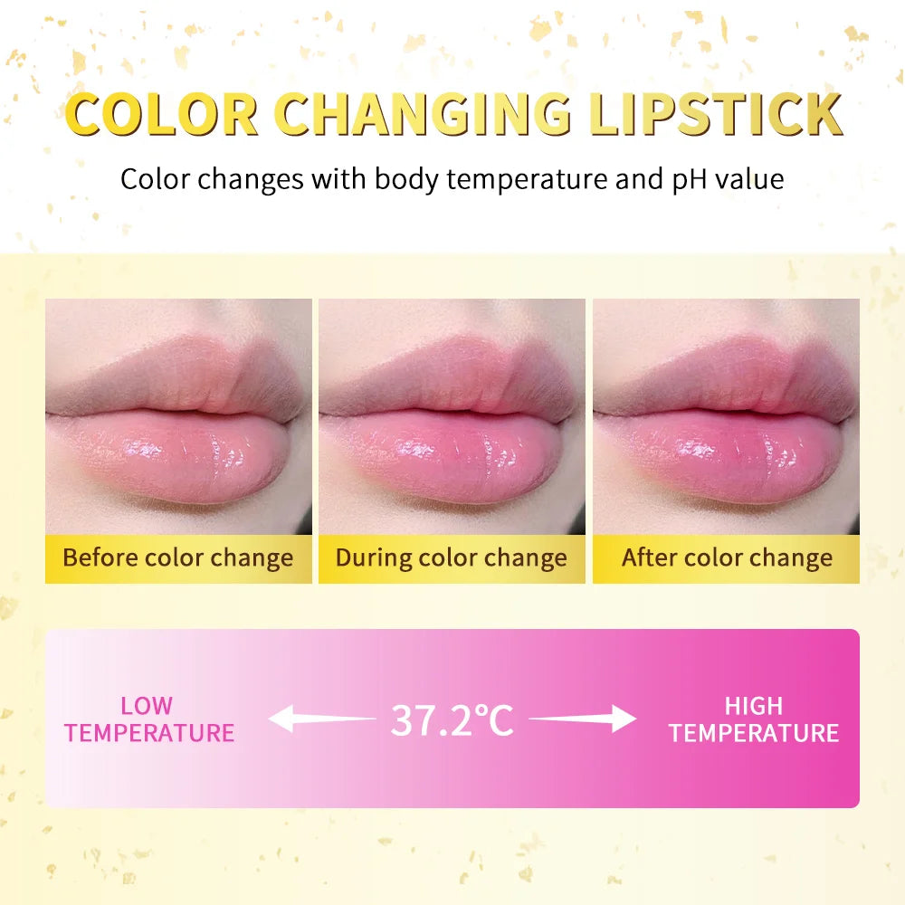 Color Changing Gold Flake Lip Balm for Hydration and Natural Pink Tint - 6