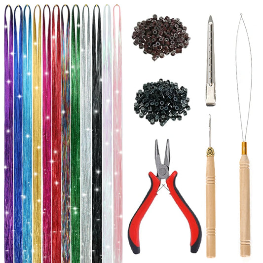 Sparkling Fairy Hair Tinsel Kit with Application Tools