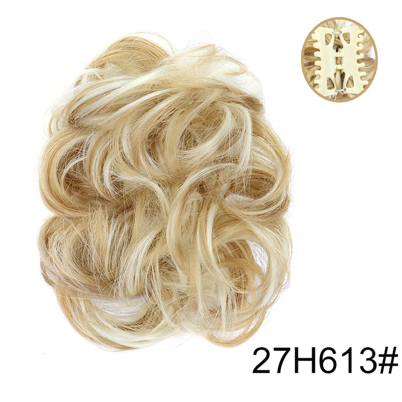 Messy Curly Hair Bun Claw Clip Extension for Easy Elegant Hairstyles