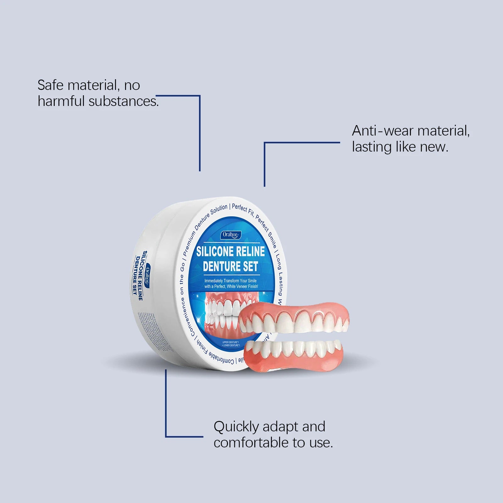 Soft Silicone Denture Reline Kit for Comfortable Temporary Dental Repair - 17