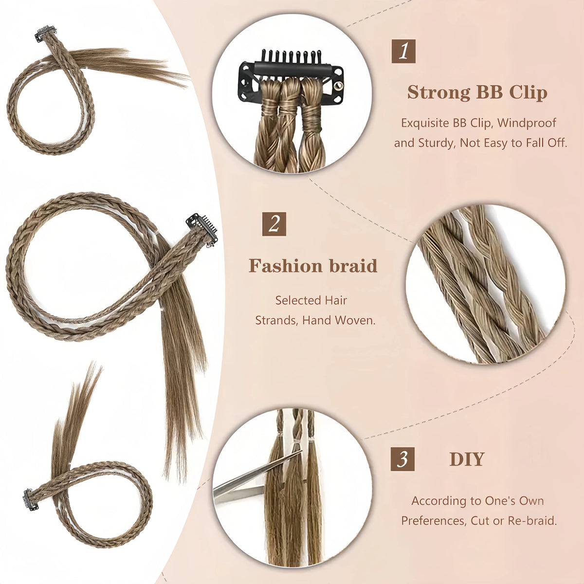 Triple Braid Clip-In Hair Extensions for Instant Styling