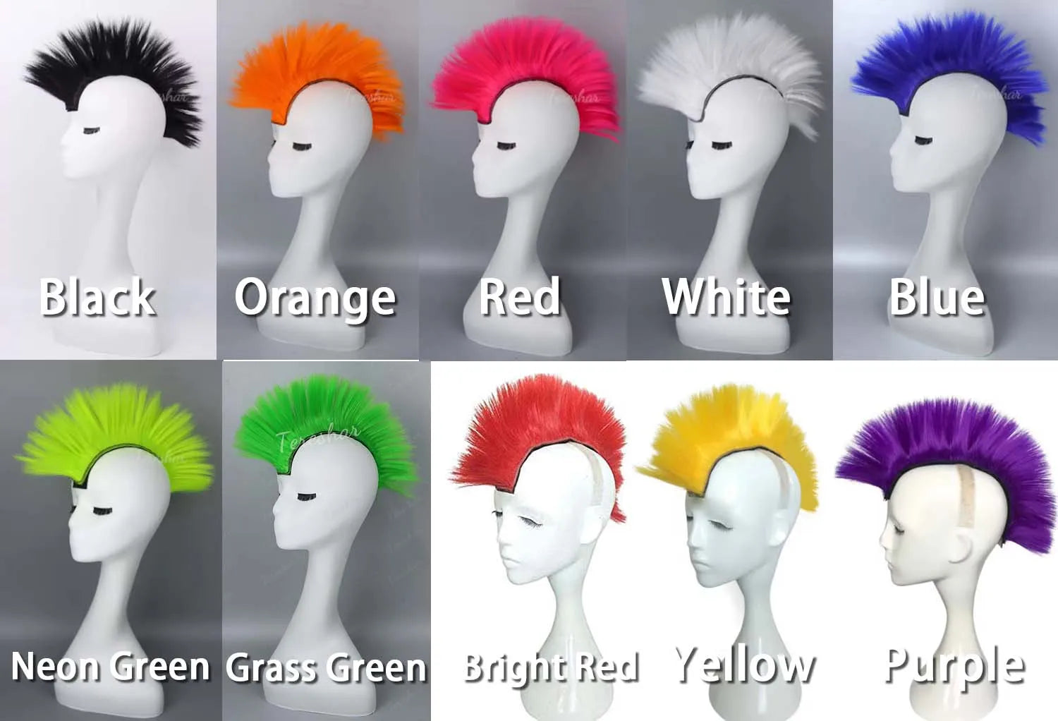 Synthetic Mohawk Helmet Wig for Motorcycle and Sports Helmets - 7