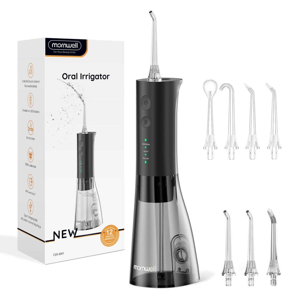Portable Rechargeable Electric Water Flosser for Teeth Deep Cleaning