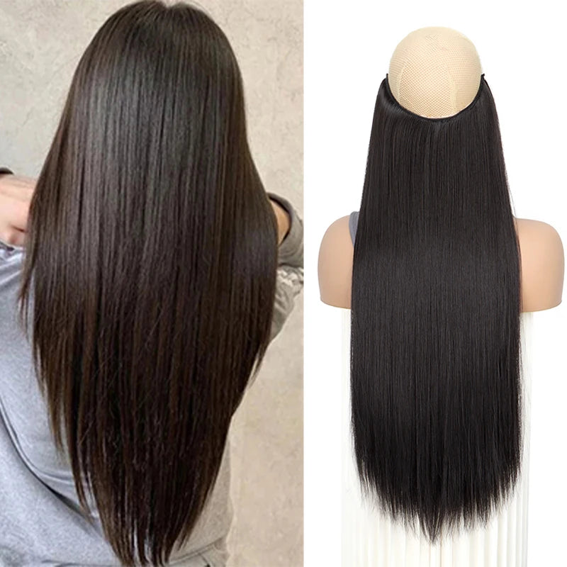 24-Inch Invisible Wire Hair Extensions for Instant Length