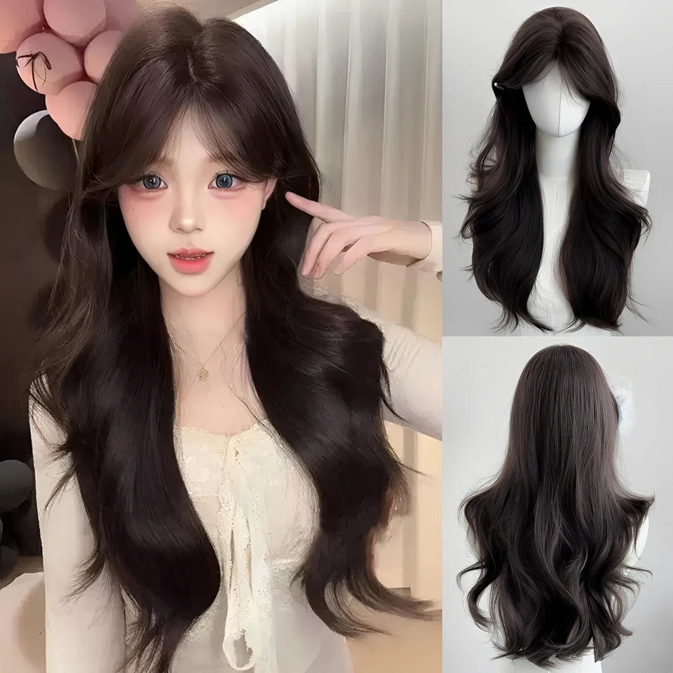 Long Wavy Blonde Cosplay Wig with Bangs - 84