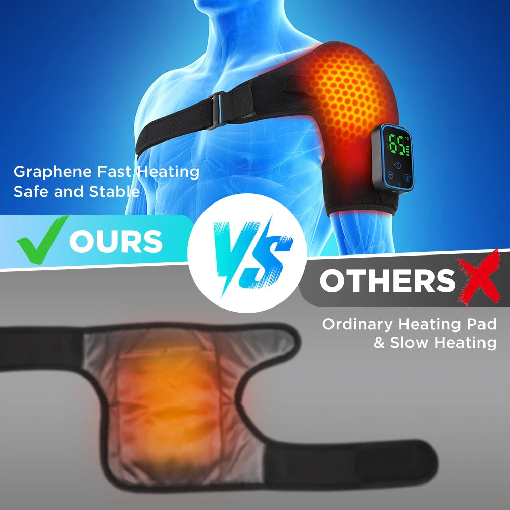 Cordless Heated Shoulder Massage Brace with App Control and Vibration - 9