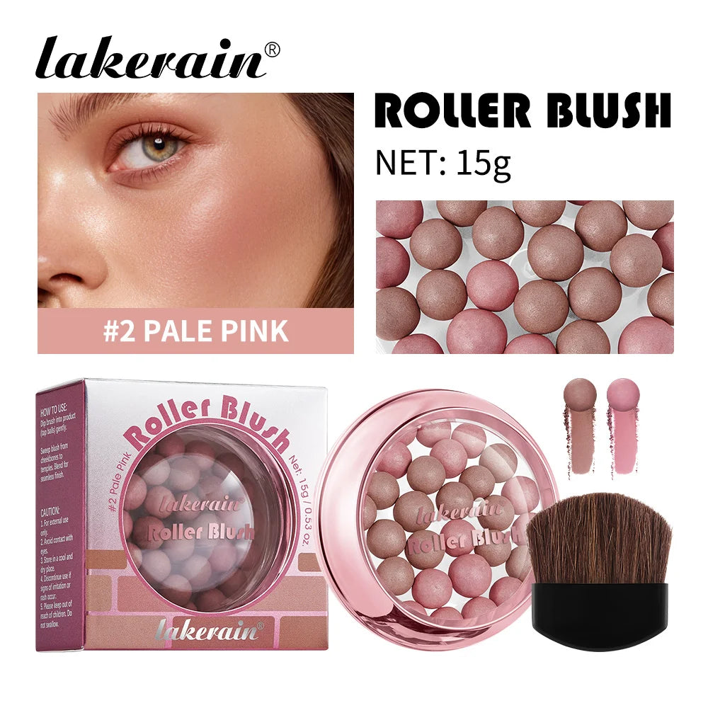 Spherical Powder Bead Blush for Natural Glowing Makeup Finish