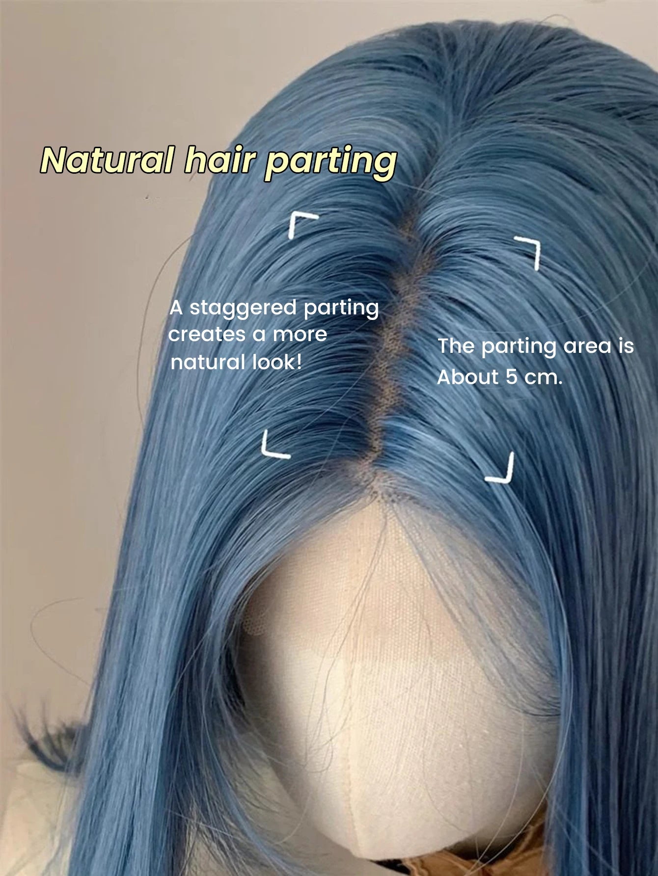 Long Straight Blue Synthetic Cosplay Wig for Halloween and Costume Parties - 14