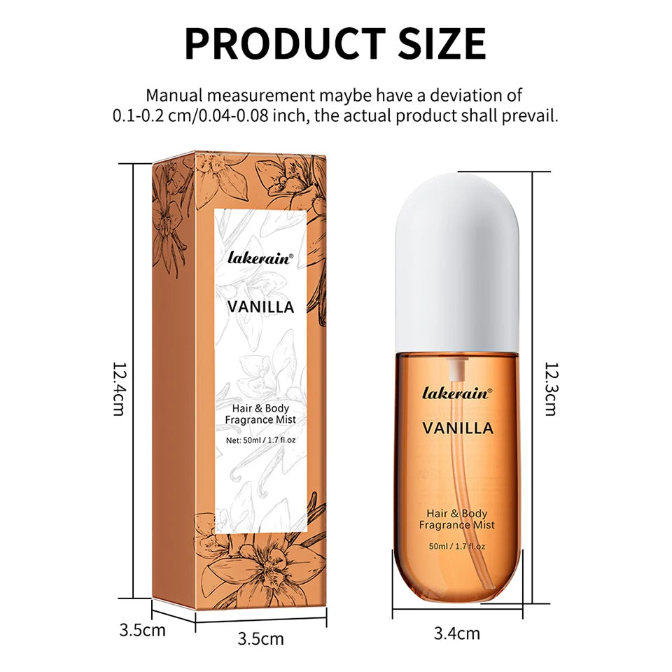 Refreshing Vanilla and Rose Fragrance Mist for Hair and Body