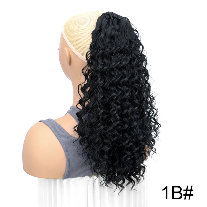 18-Inch Kinky Curly Drawstring Ponytail Hair Extension - 12
