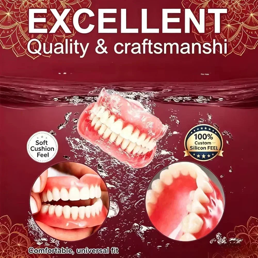 Comfortable Silicone Dentures for Adults Full Mouth Replacement Set