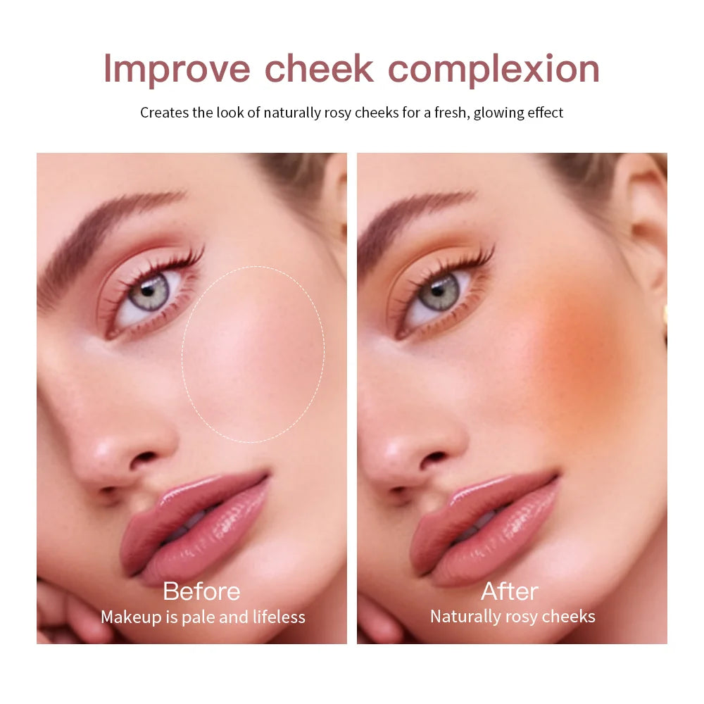 Matte Embossed Blusher Palette for a Natural Long-Lasting Glow