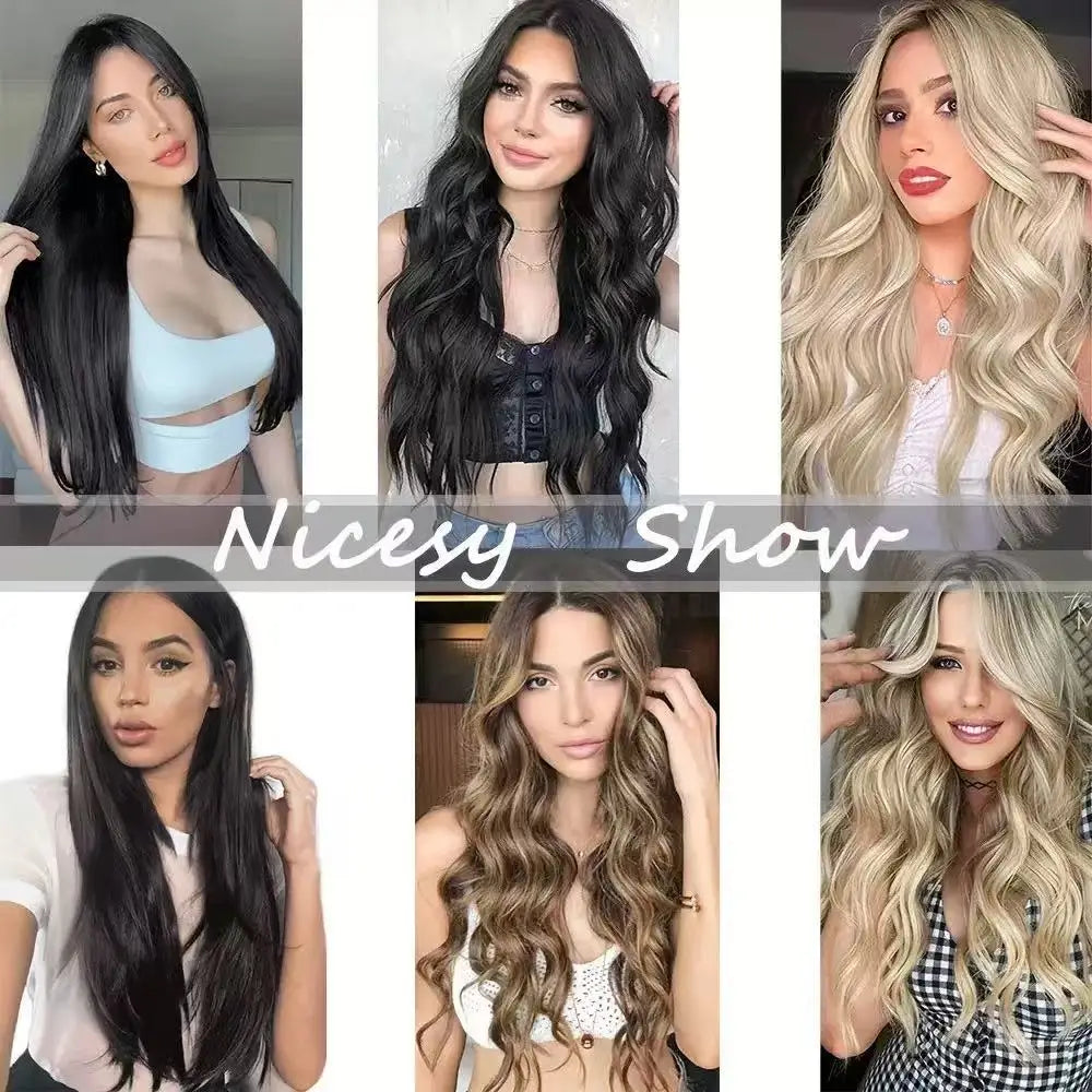 22 Inch Deep Wave Clip-In Hair Extensions Full Head Set - 5