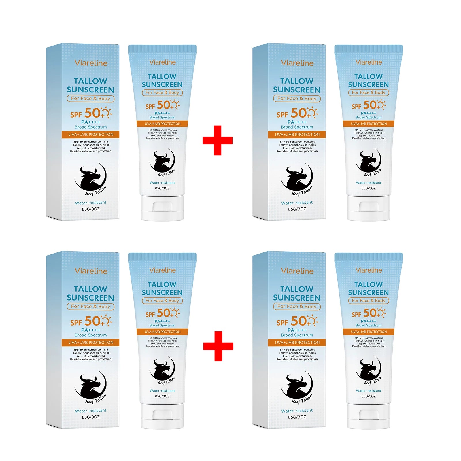 SPF 50 Tallow Sunscreen for Face and Body Hydration and Protection - 14