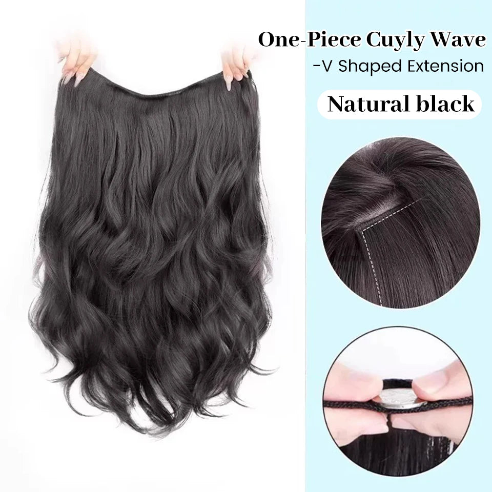 20-Inch Wavy V-Shape Clip-In Hair Extensions - 13