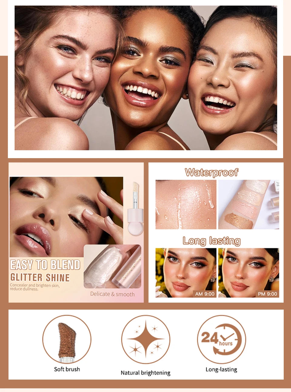 Liquid Highlighter for Radiant Glow and Natural Brightened Skin Finish