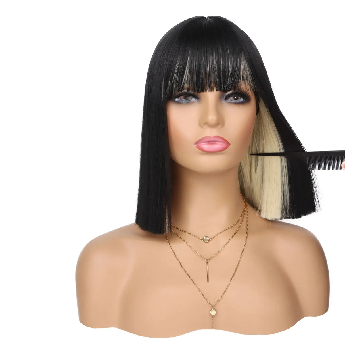 Short Straight Bob Wig with Bangs for Women Daily and Cosplay Wear