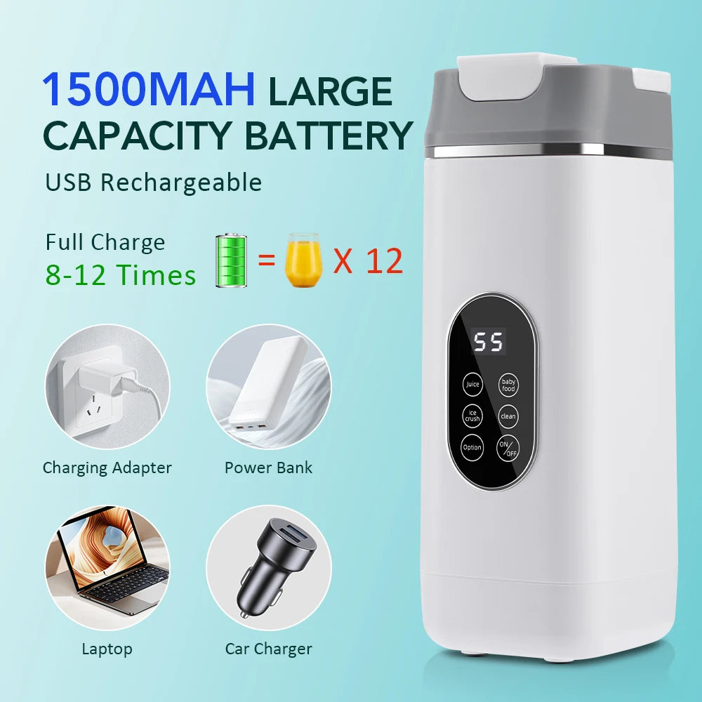 Portable 12-Blade Electric Juicer Cup with Digital Display - 3