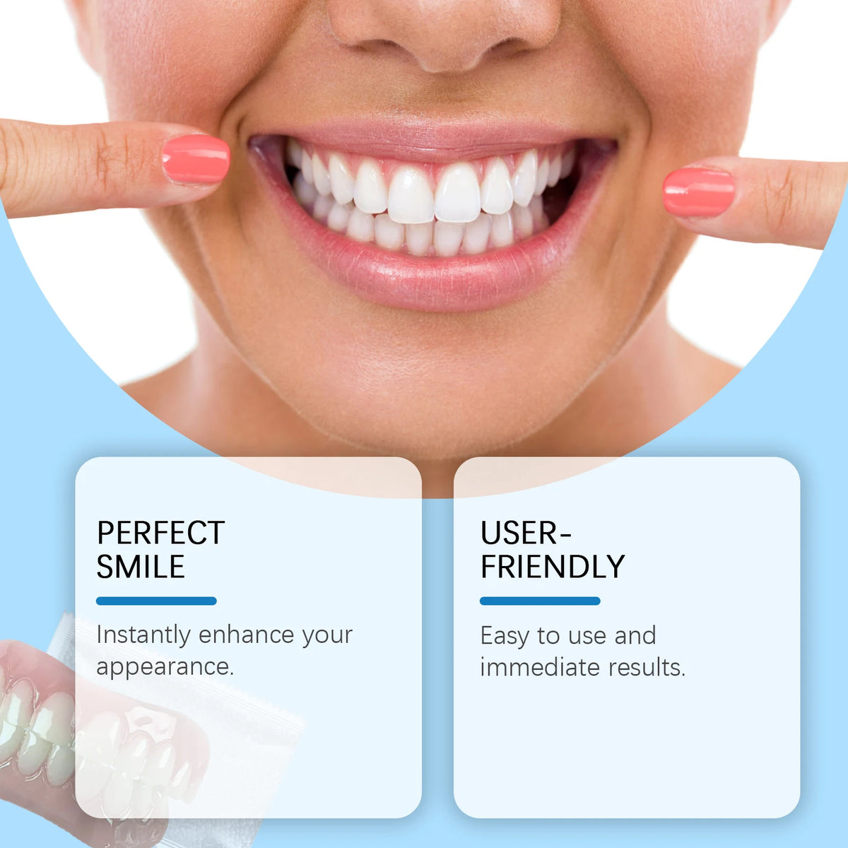Comfortable Silicone Full Denture Set for Natural Looking Teeth Smile