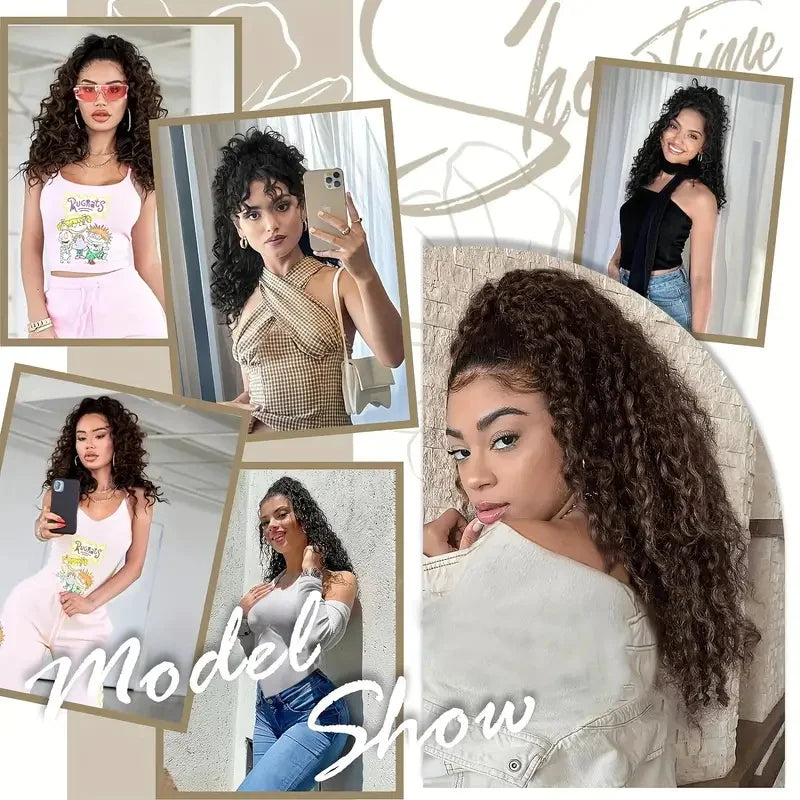 18-Inch Kinky Curly Drawstring Ponytail Hair Extension