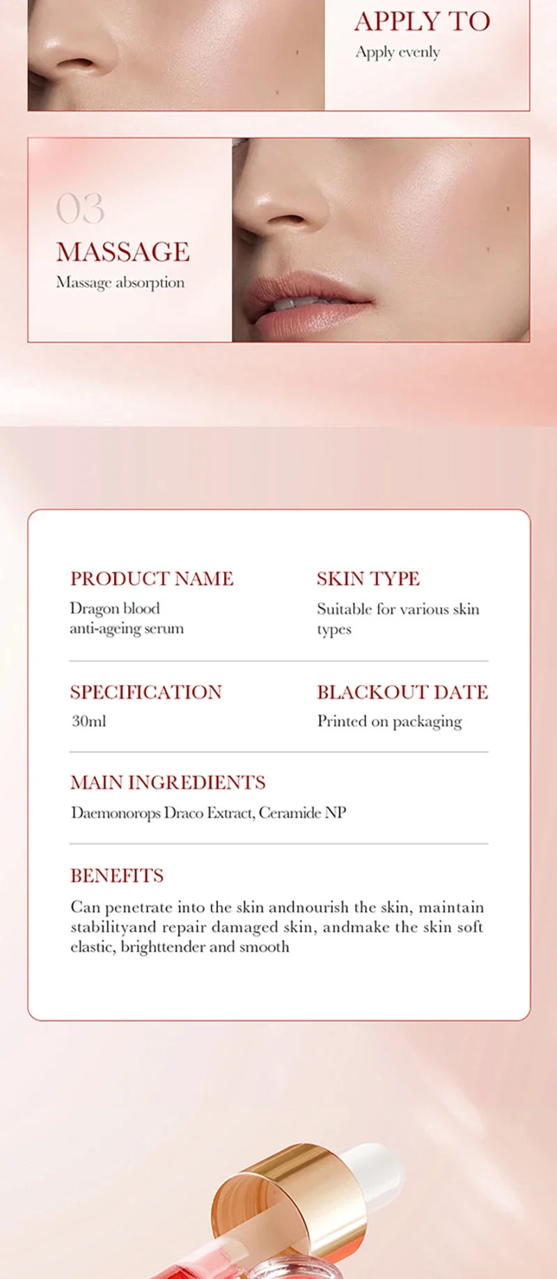 Anti-Aging Dragon Blood Facial Serum for Wrinkle Reduction and Firming - 15