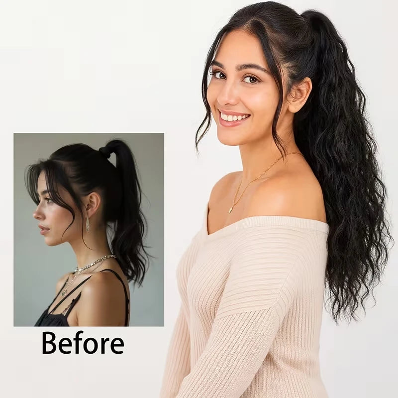 20-Inch Wavy Curly Claw Clip Ponytail Extension - 6