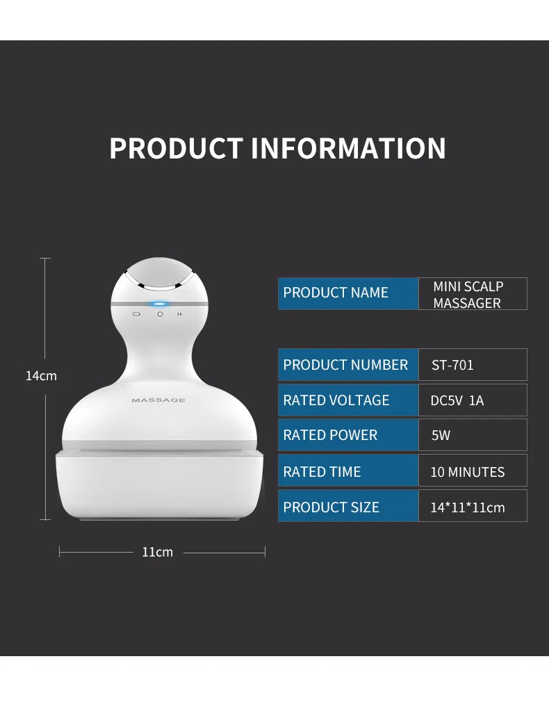 Electric Cordless Scalp Massager for Stress Relief and Hair Growth - 19